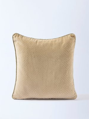 Westside Home Light Brown Geometric Design Cushion Cover