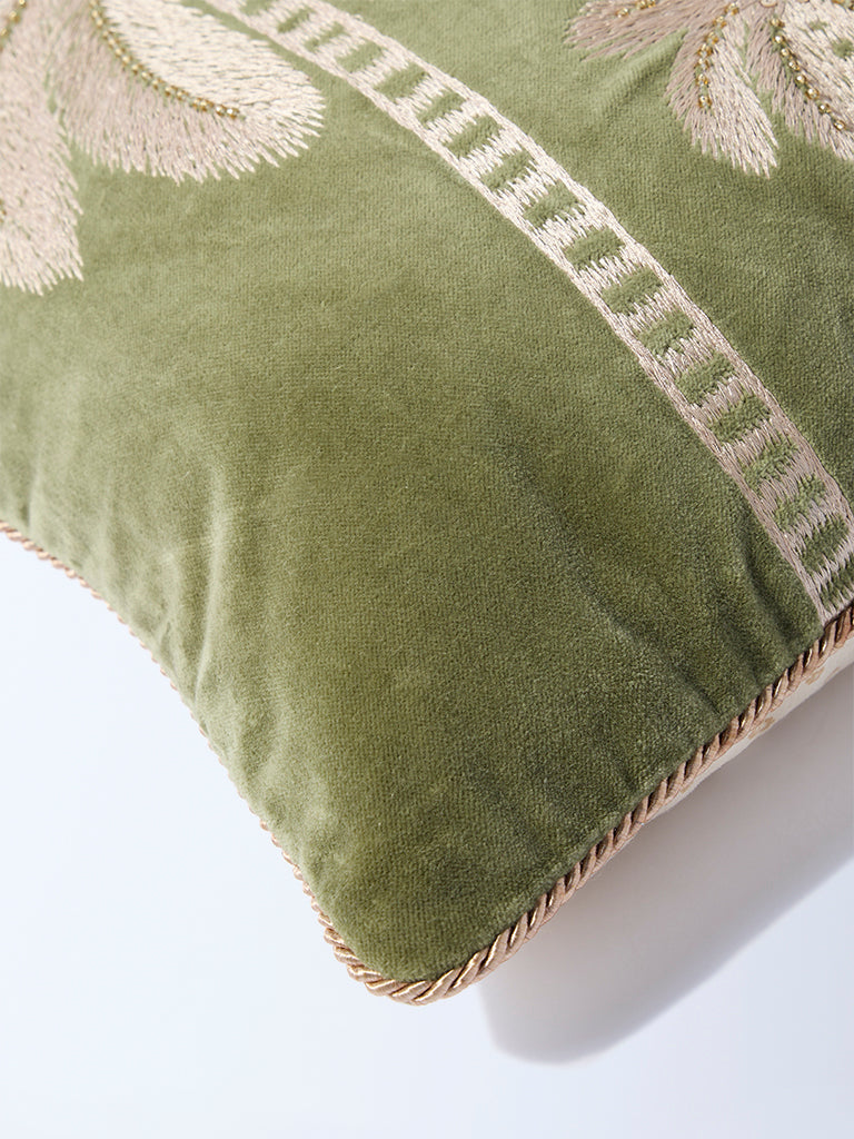 Westside Home Sage Tropical Embroidered Cushion Cover - Image 3