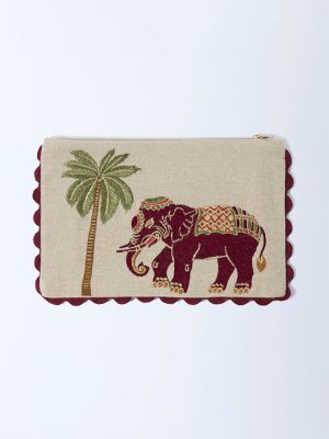 Westside Home Multicolour Elephant Design Pouch