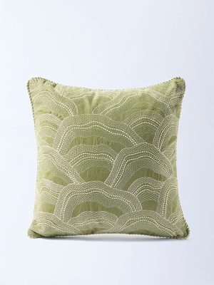 Westside Home Sage Shell Embroidered Cushion Cover