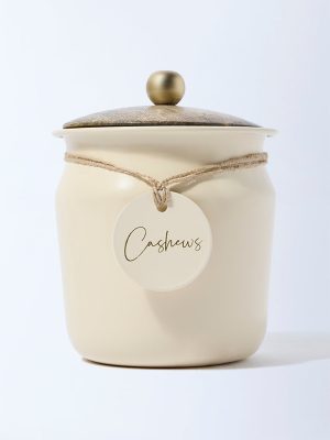 Westside Home Cream Cashew and Almond Jar with Lid
