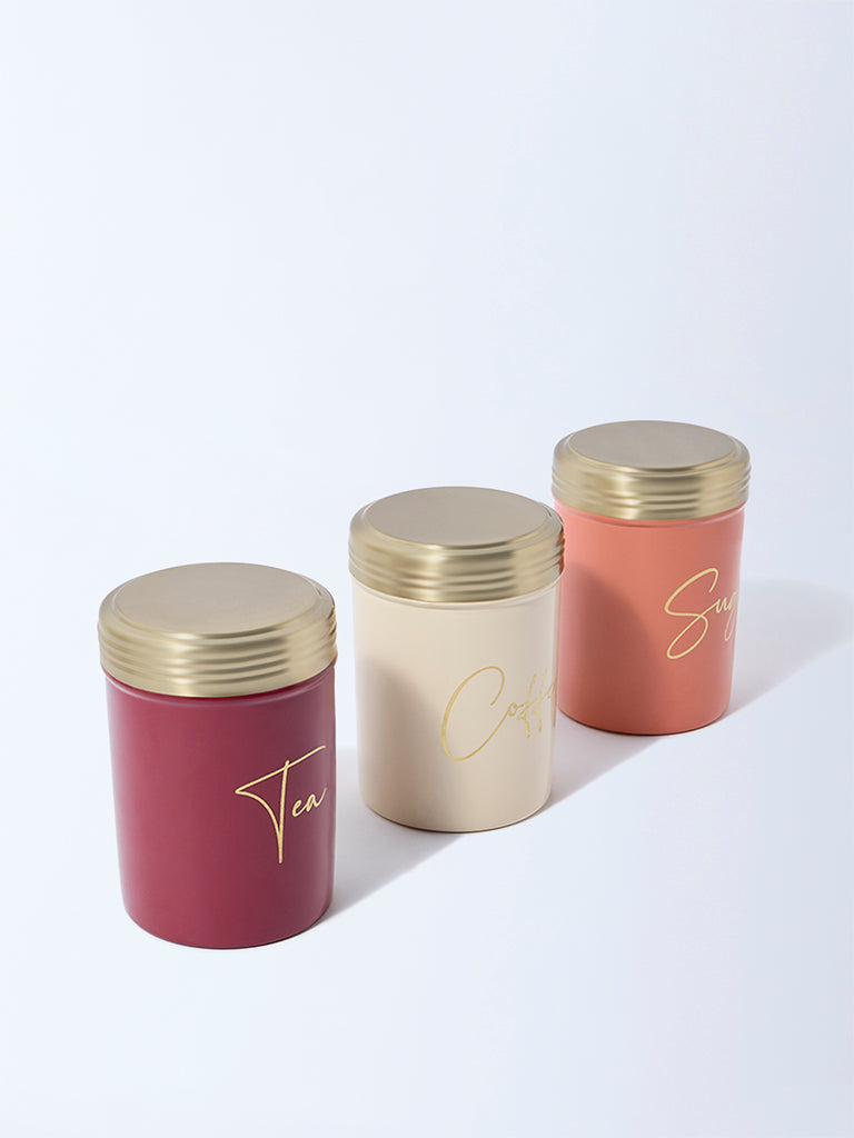 Westside Home Multicolour Tea. Coffee and Sugar Containers (Set of 3) - Image 2