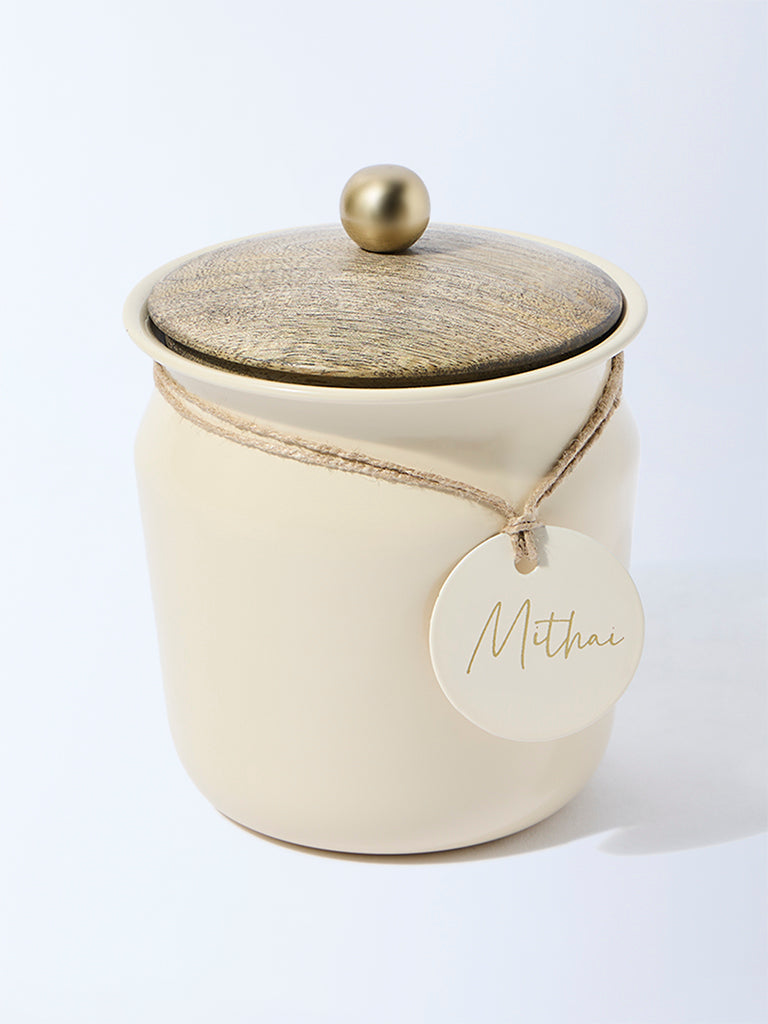 Westside Home Cream Mithai and Ladoo Jar with Lid - Image 2