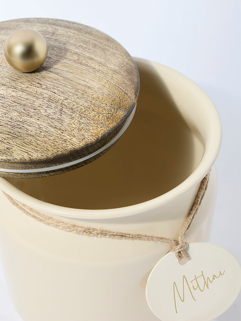 Westside Home Cream Mithai and Ladoo Jar with Lid - Image 3