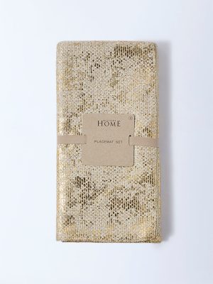 Westside Home Gold Foil Detailed Placemats (Set of 4)