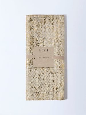 Westside Home Gold Foil Detailed Table Runner