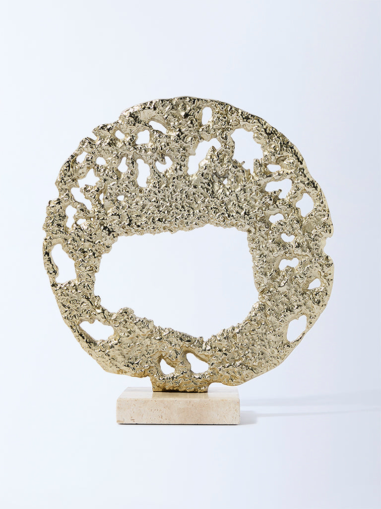 Westside Home Gold Textured Decorative Object on Stand