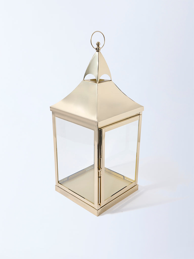 Westside Home Gold Metal Lantern - Image 2