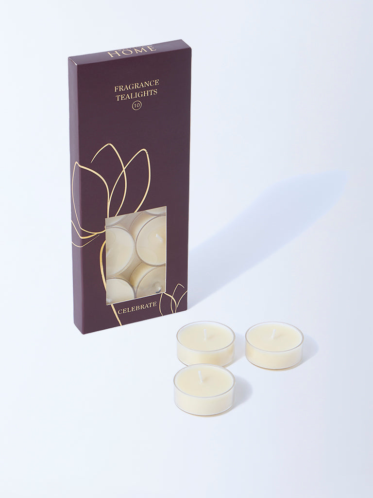 Westside Home Celebrate Ivory Tealights (Set of 10) - Festive Season Gift