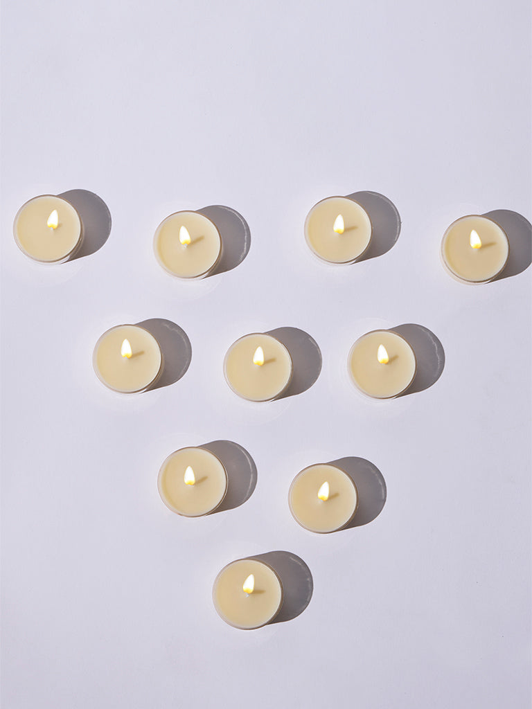 Westside Home Celebrate Ivory Tealights (Set of 10) - Festive Season Gift - Image 2
