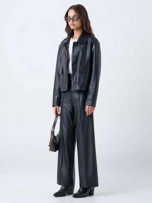 LOV Black Faux Leather Jacket