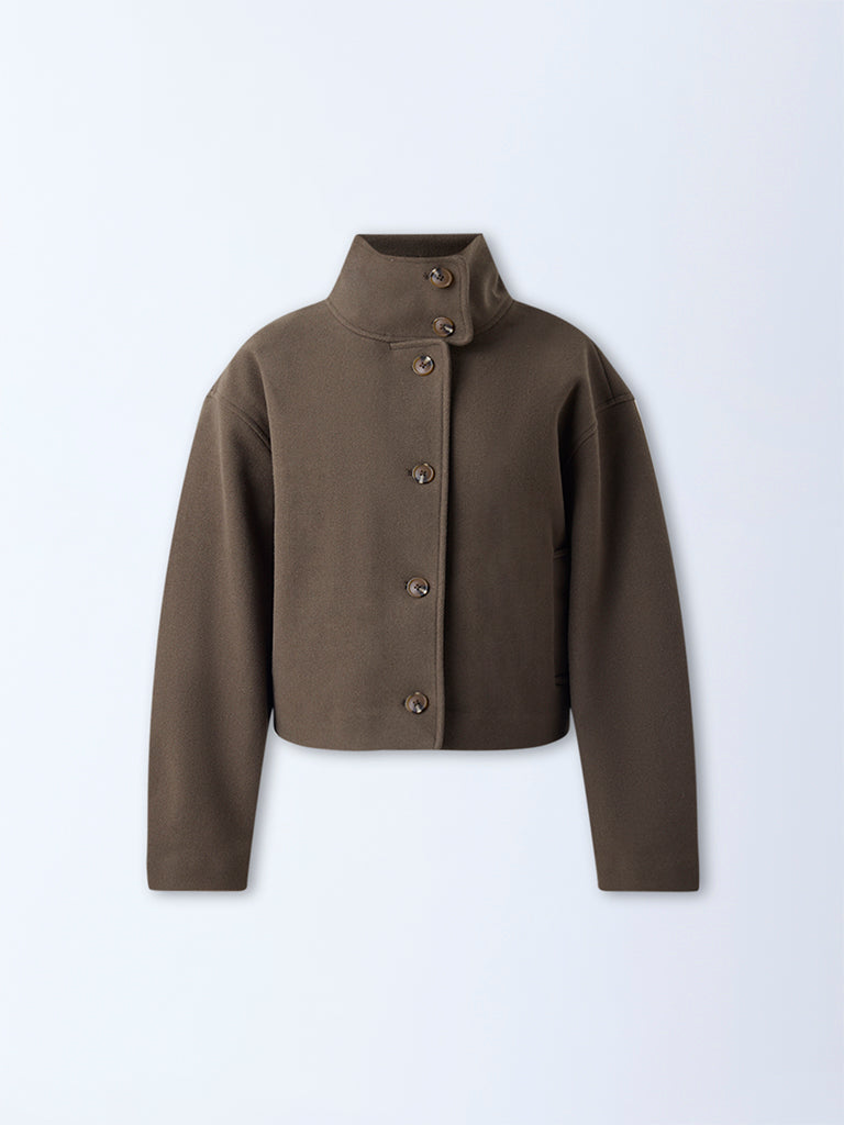 LOV Dark Olive Solid Jacket - Image 5