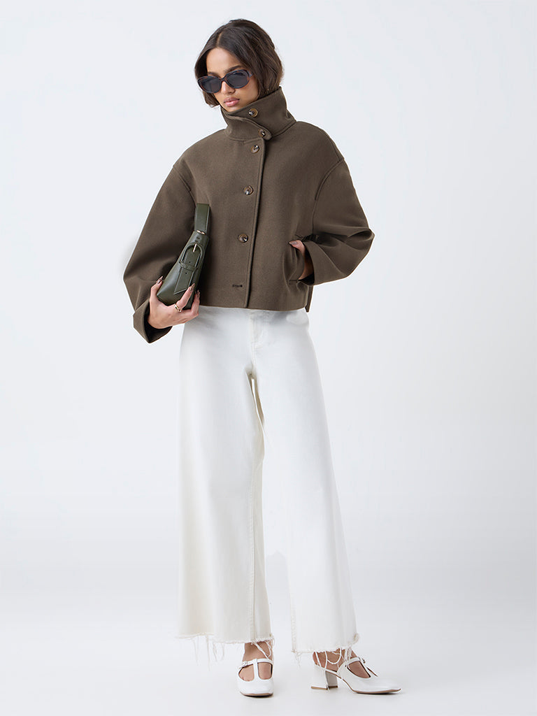 LOV Dark Olive Solid Jacket - Image 2