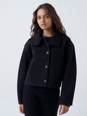 LOV Black High-Neck Jacket
