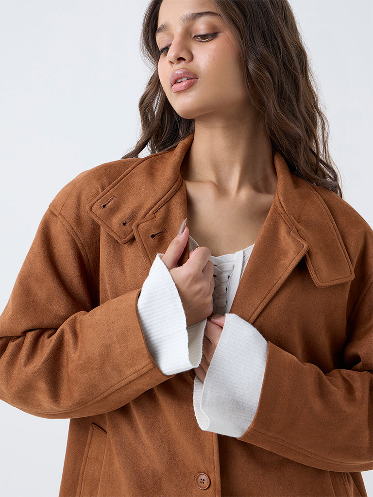 LOV Tan Suede Jacket - Image 3