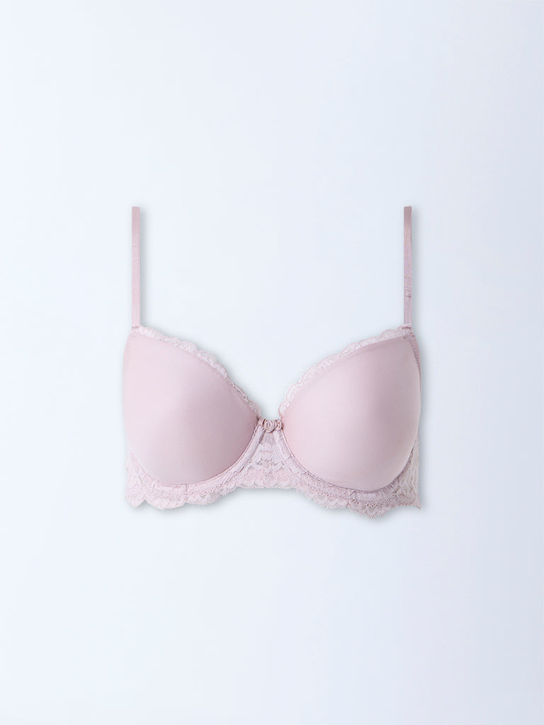 Wunderlove Lilac Lace Design Underwired Bra - Image 5