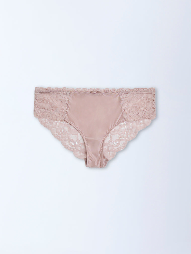 Wunderlove Lilac Floral Lace Design Low-Rise Briefs - Image 5