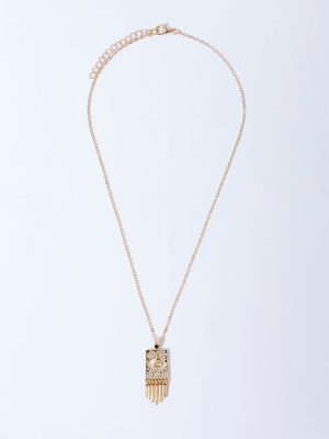 Westside Accessories Gold Evil Eye Pendant Necklace