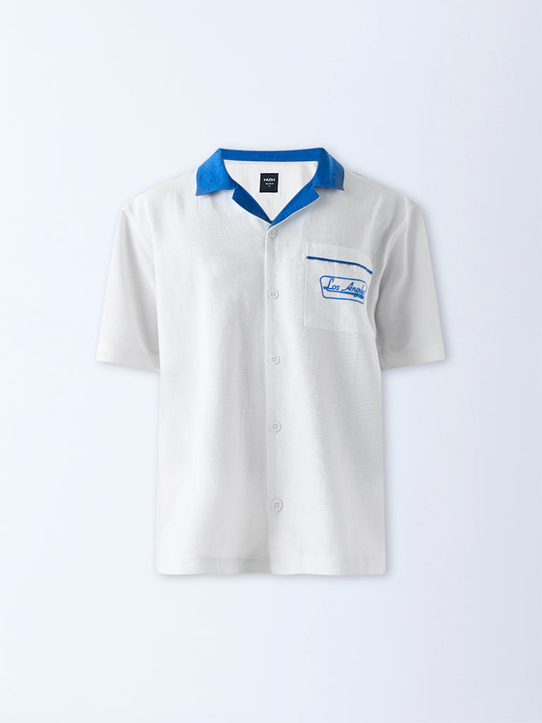 Nuon White Typographic Relaxed-Fit Shirt - Image 5