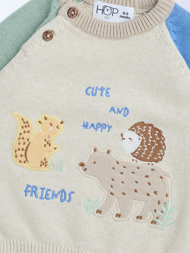 HOP Baby Multicolour Animal Design Cotton Sweater - Image 4
