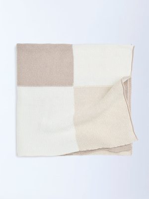 HOP Baby Beige Patchwork Detailed Cotton Blanket