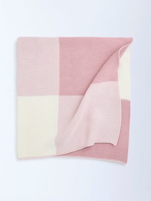 HOP Baby Pink Patchwork Detailed Cotton Blanket