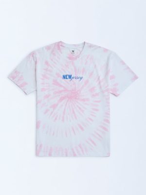 Y&F Kids Pink Tie-Dye Design Cotton T-Shirt