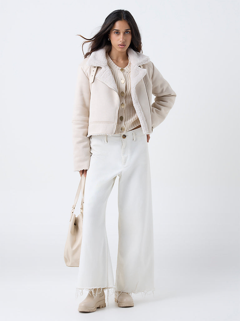 LOV Off-White Solid Jacket - Image 2