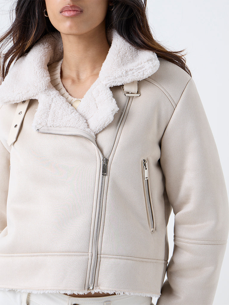 LOV Off-White Solid Jacket - Image 3