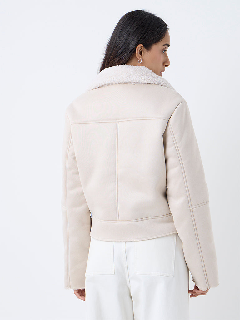 LOV Off-White Solid Jacket - Image 4