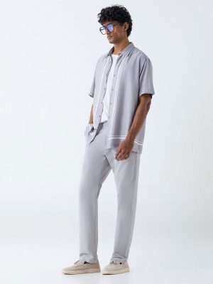 Ascot Grey Stripe Relaxed-Fit Shirt