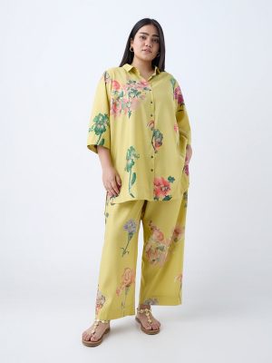 Diza Yellow Floral Printed Ethnic Pants