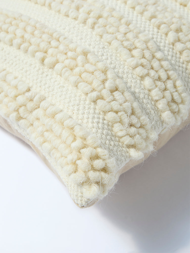 Westside Home White Popcorn Textured Cushion Cover - Image 3