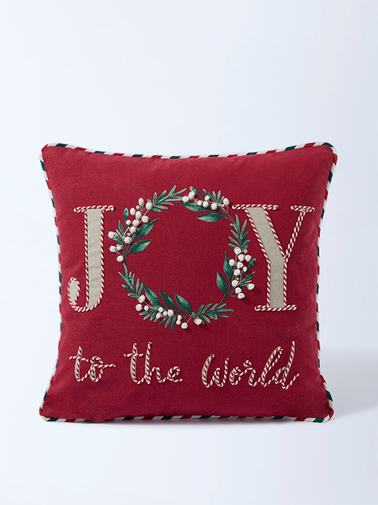 Westside Home Red Christmas Joy Cushion Cover - Image 2