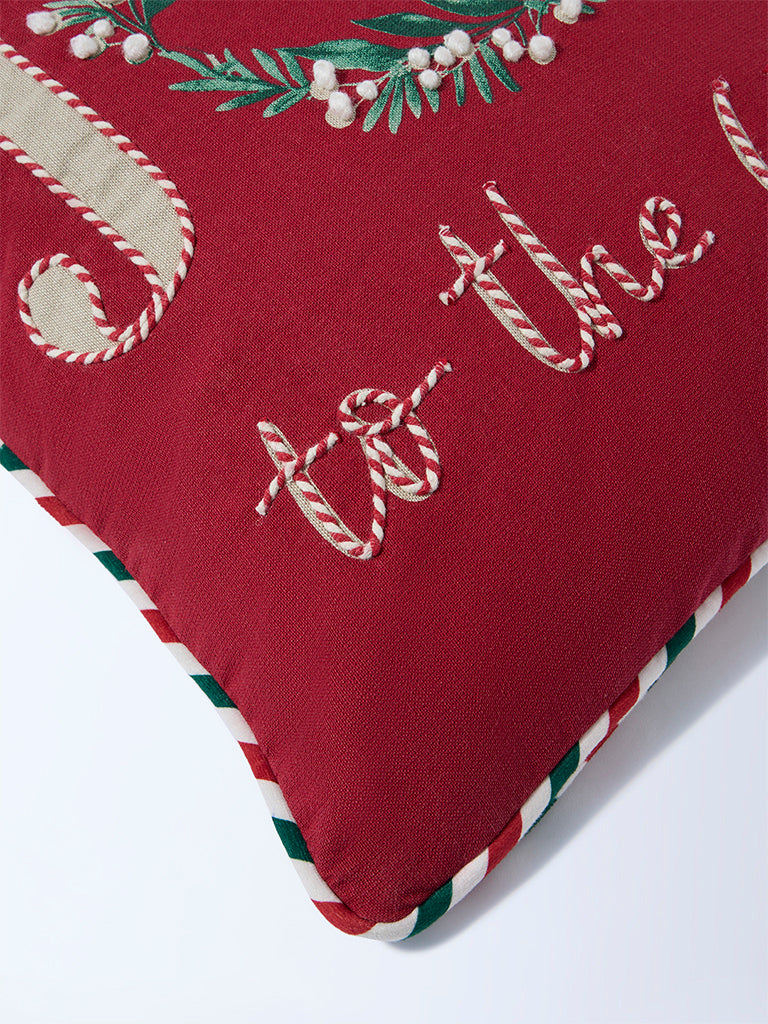 Westside Home Red Christmas Joy Cushion Cover - Image 4