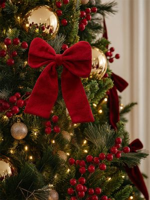 Westside Home Red Velvet Bow Christmas Decoration