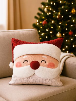 Westside Home Red Christmas Santa Claus Cushion Cover