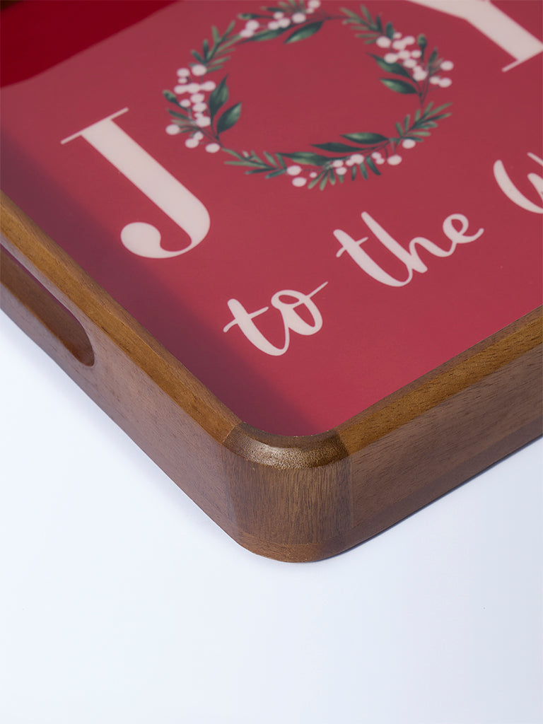 Westside Home Red Christmas Enamel Tray - Image 4