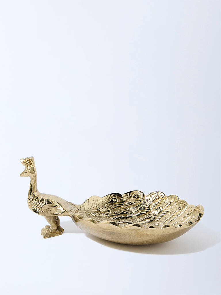 Westside Home Gold Peacock Platter