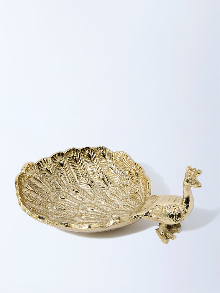 Westside Home Gold Peacock Platter - Image 2