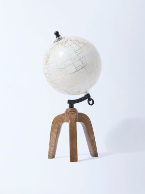Westside Home White Globe on Tripod Decorative Object