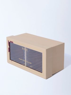 Westside Home Light Brown Glass Votive Tealight Candle Holder (Set of 2) - Festive Season Gift