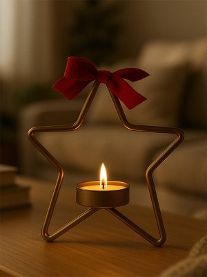 Westside Home Gold Star Tealight Candle Holder Christmas Decoration