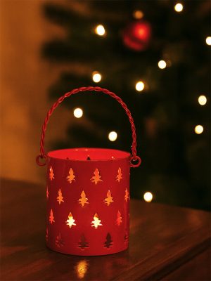 Westside Home Red Christmas Tree Tealight Candle Holder