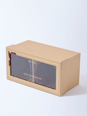 Westside Home Dark Brown Glass Votive Tealight Candle Holder (Set of 2) - Festive Season Gift