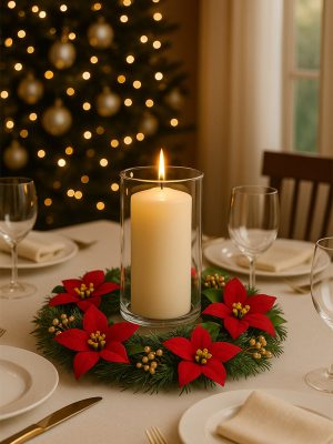 Westside Home Green Candle Wreath Christmas Decoration