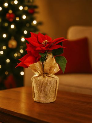 Westside Home Red Poinsettia Artificial Plant Christmas Decoration