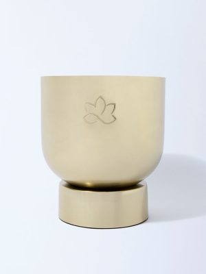 Westside Home Gold Etched Flower Pot