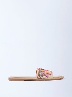 LUNA BLU Multicolour Embroidered Slides