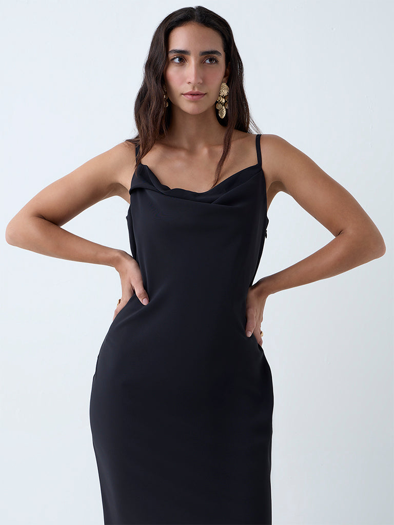Wardrobe Black Solid Slip Dress - Image 3